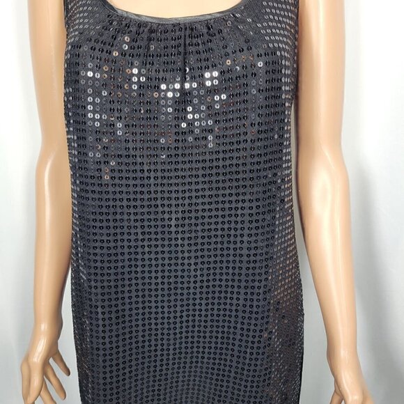 New York & Company Women's Black Full Sequins Sheath Cocktail Dress Sz 8 - Picture 4 of 13